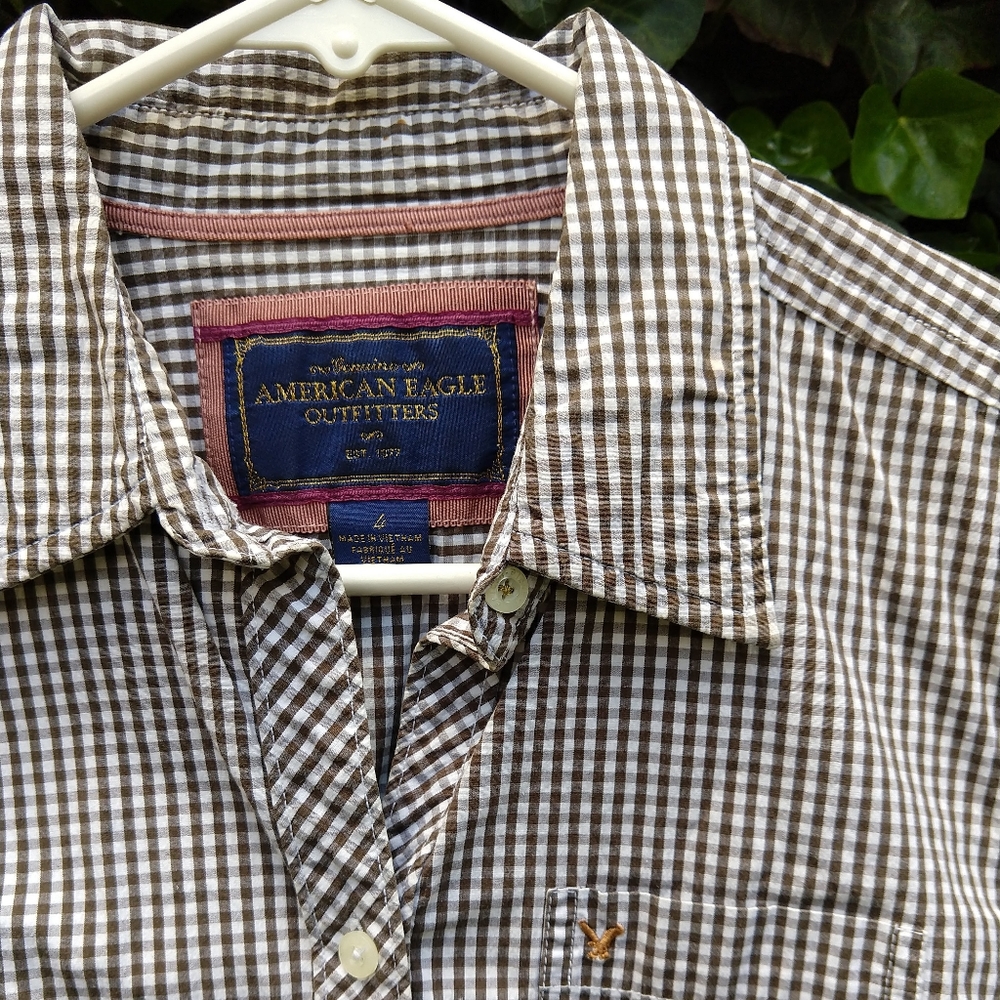 American Eagle Button Up Checked Shirt